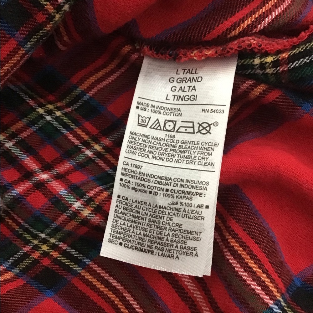 Old Navy red plaid button down - Picture 3 of 4